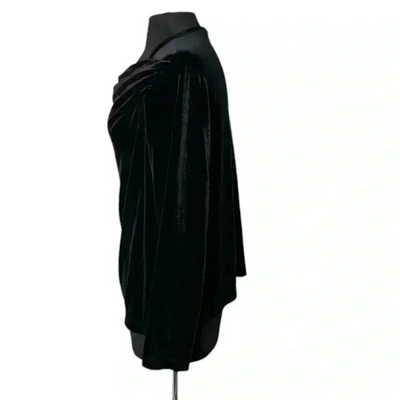 Lands’ End Velour Long Sleeve Black Blouse Size 1X - Picture 2 of 6